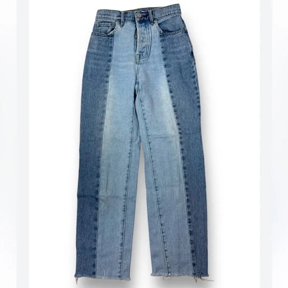 PacSun 90’s Colorblock Two-Tone High Rise Straight Leg Jeans - Picture 3 of 12